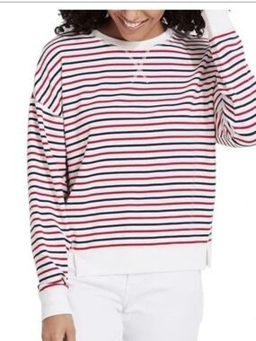 Vineyard Vines White Striped Top with Red and Navy